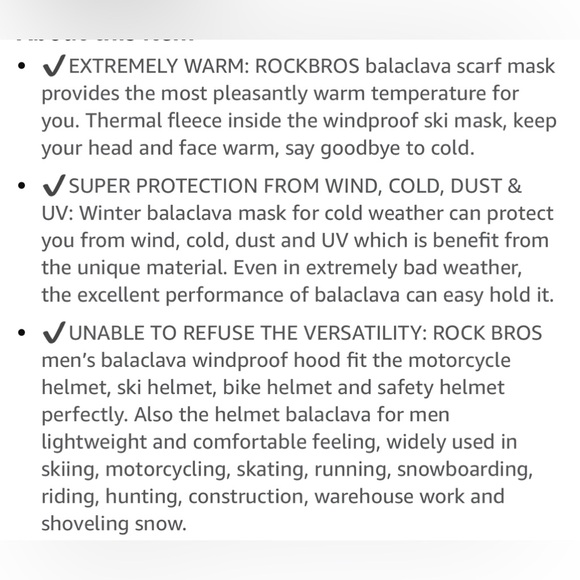 ROCKBROS Cold Weather Balaclava Ski Mask for Men Windproof Thermal New - Picture 9 of 10